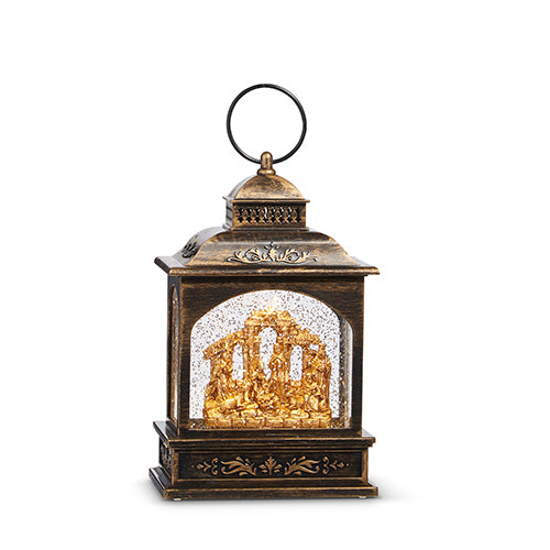 RAZ - 8" NATIVITY MUSICAL LIGHTED WATER LANTERN
