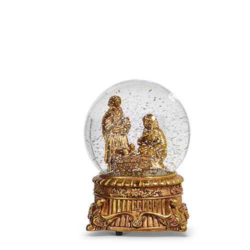 RAZ - 6.5" GILDED HOLY FAMILY WATER GLOBE