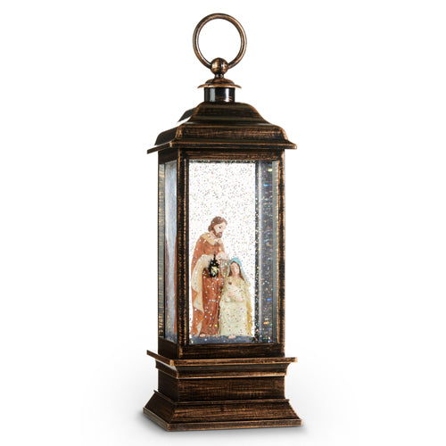 RAZ - 11" HOLY FAMILY LIGHTED WATER LANTERN