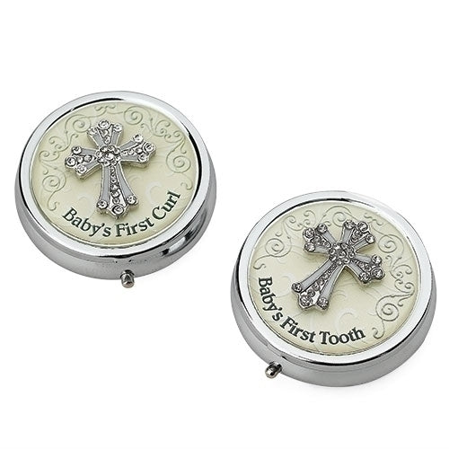 2"D 2 PC SET FIRST TOOTH/CURL KEEPSAKE BOXES