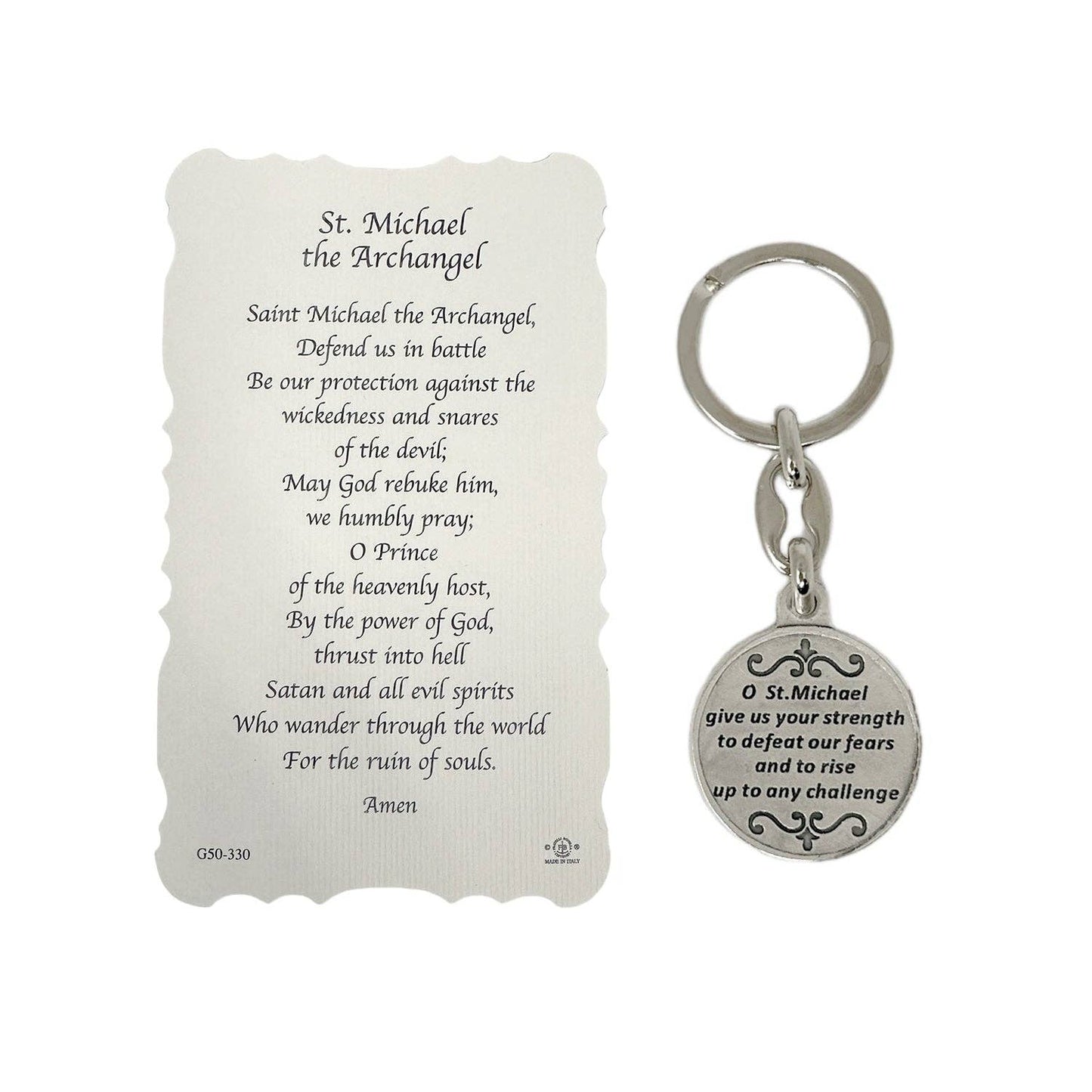 St. Michael Prayer Keychain