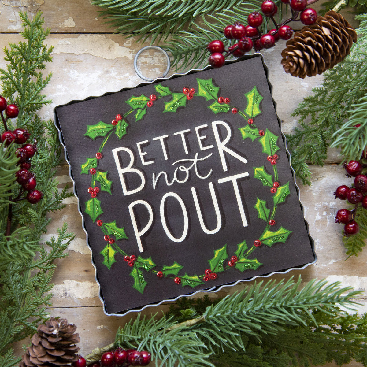 The Round Top Collection - Mini "Better Not Pout" Wreath Print