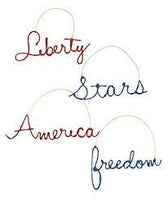 Bethany Lowe - Americana Glittered Word Ornaments (Four Styles to Choose From)