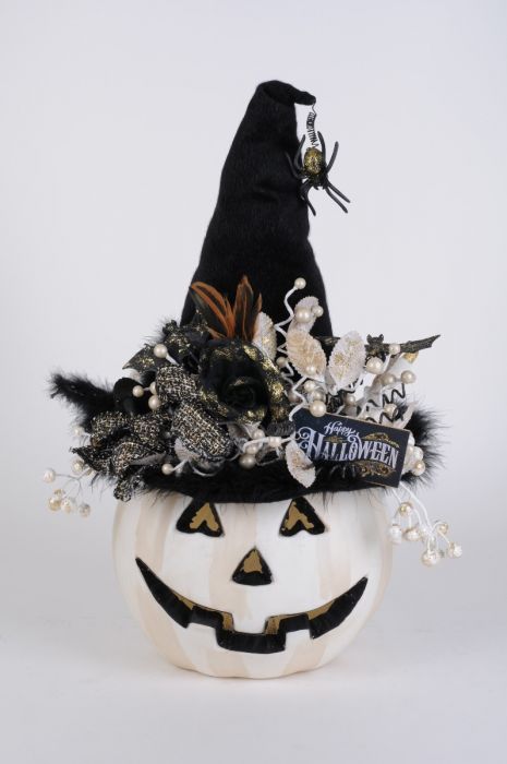 Karen Didion - Lighted White Fiber Optic Pumpkin