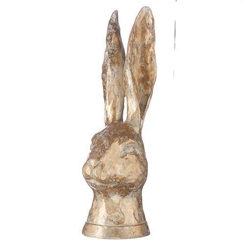 RAZ - 13.5" DISTRESSED GOLD RABBIT BUST