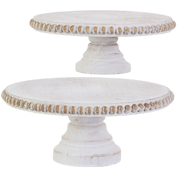 RAZ - DISTRESSED BEADED EDGE PEDESTAL (Large or Small)