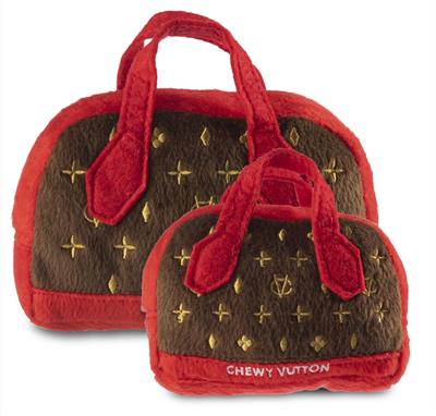 Chewy Vuiton Posh Purse With Red Trim - Large