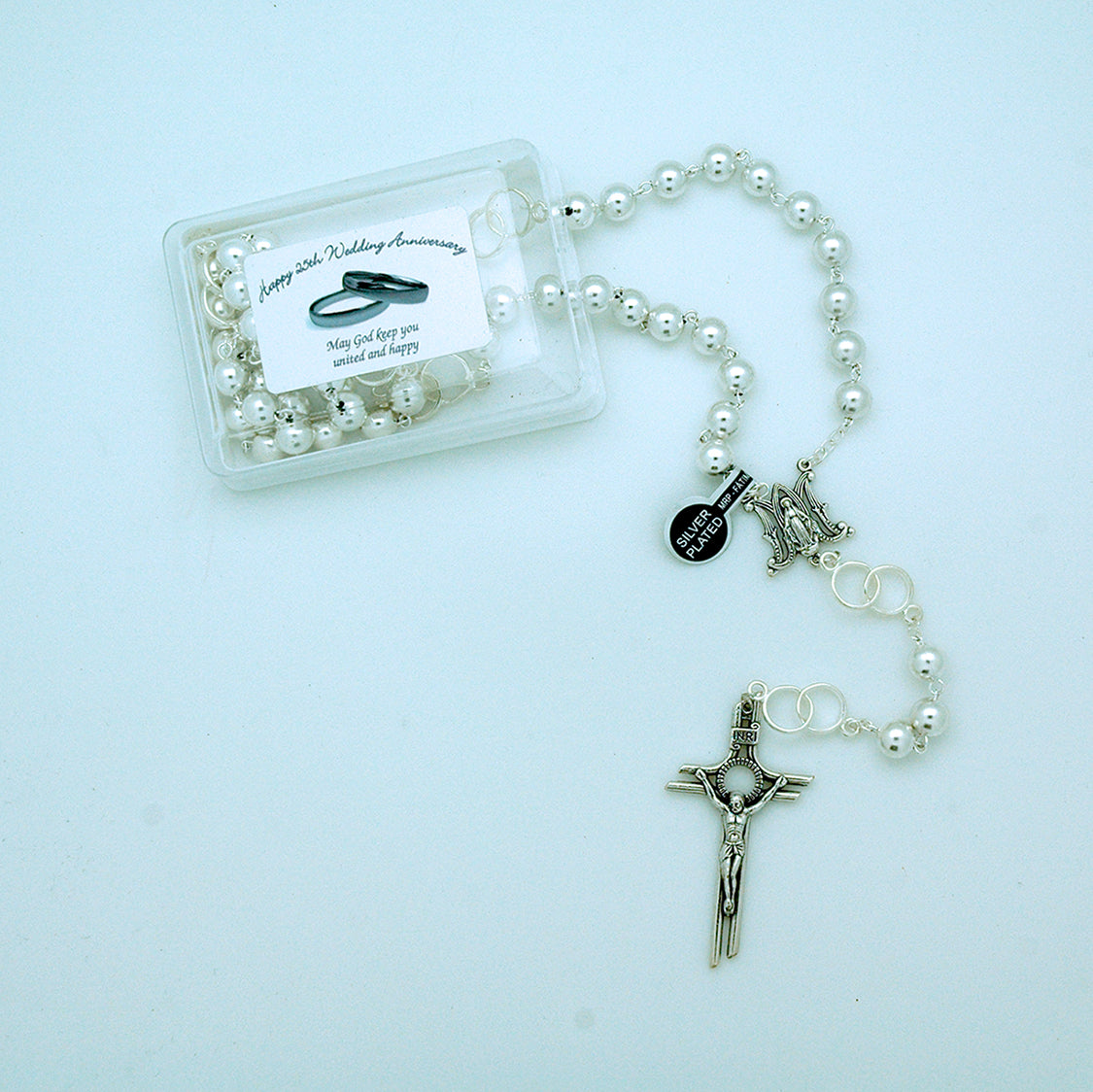 Glass Pearl Bride's Rosary from Fatima