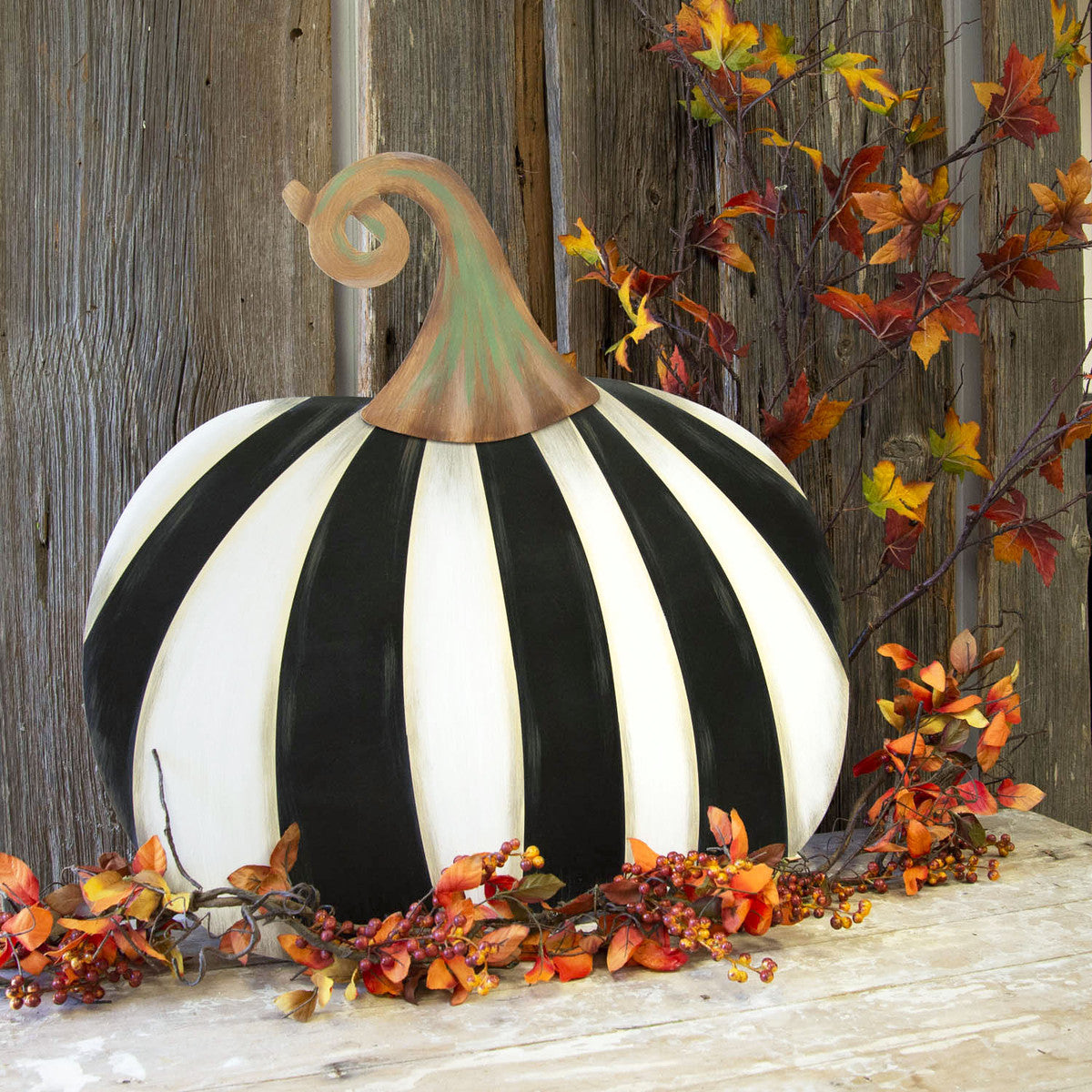 The Round Top Collection - Yard Sized Short Striped Pumpkin