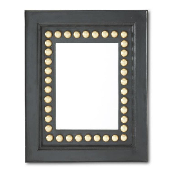 Black Wood with Raised Gold Dot Mirror