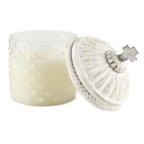 LUX - FAITH HOBNAIL CANDLE WITH WHITEWASHED CROSS LID
