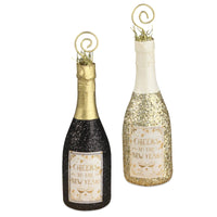 Bethany Lowe - Champagne Bottle Place Card Holder (Black or Gold)