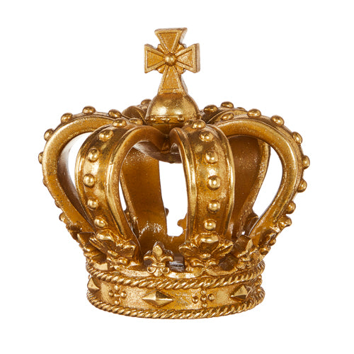 RAZ - 6" GILDED CROWN WITH CROSS