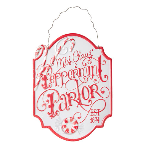 RAZ - 11.75" PEPPERMINT PARLOR EMBOSSED ORNAMENT