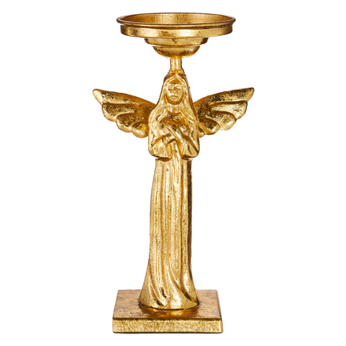 RAZ - 10.25" GILDED ANGEL CANDLE HOLDER