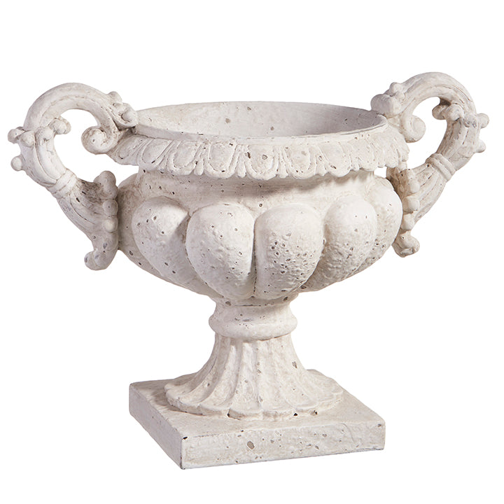 RAZ - 13.25" STONE FINISH SCROLL HANDLED URN