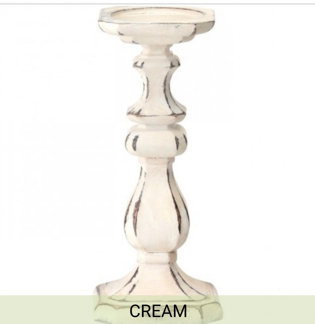 REGENCY RESIN DISTRESSED SQUARE CANDLE STICK 10" - SET OF 2