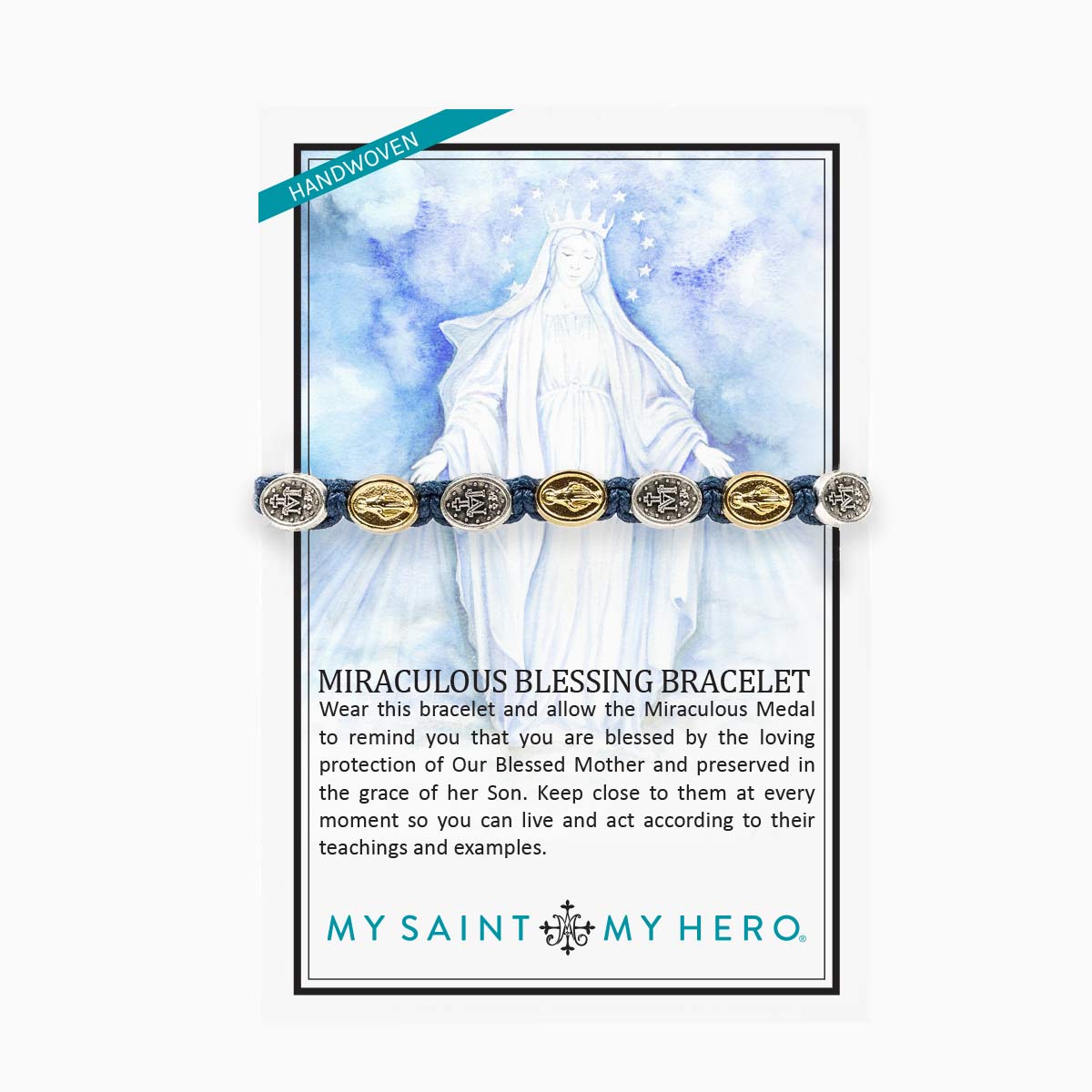 My Saint My Hero - Miraculous Mary Blessing Bracelet (Black Mixed)