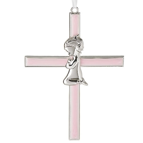 6"H PINK GIRL CROSS CAROLINE COLLECTION
