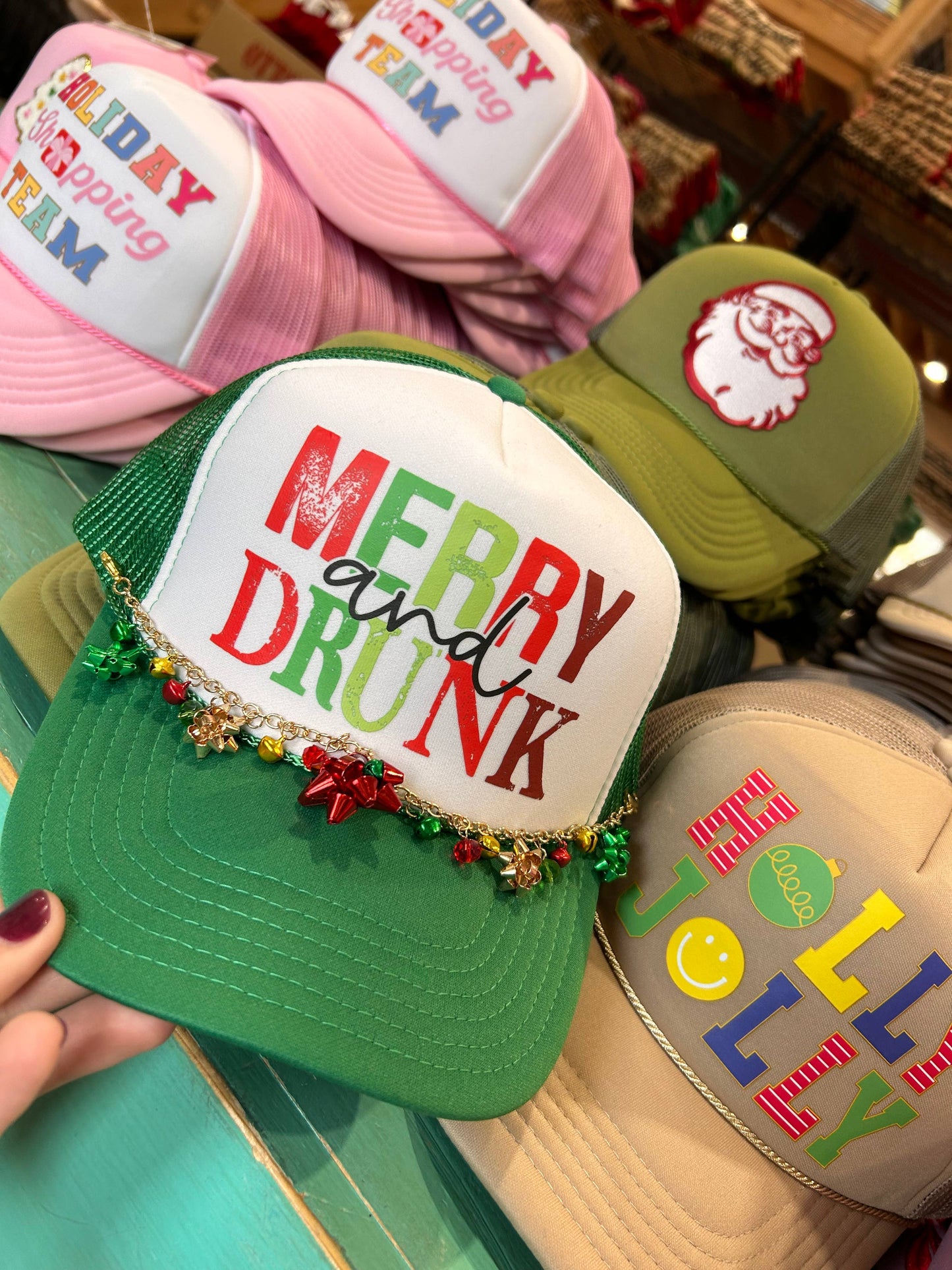 Christmas Bow Trucker Chain