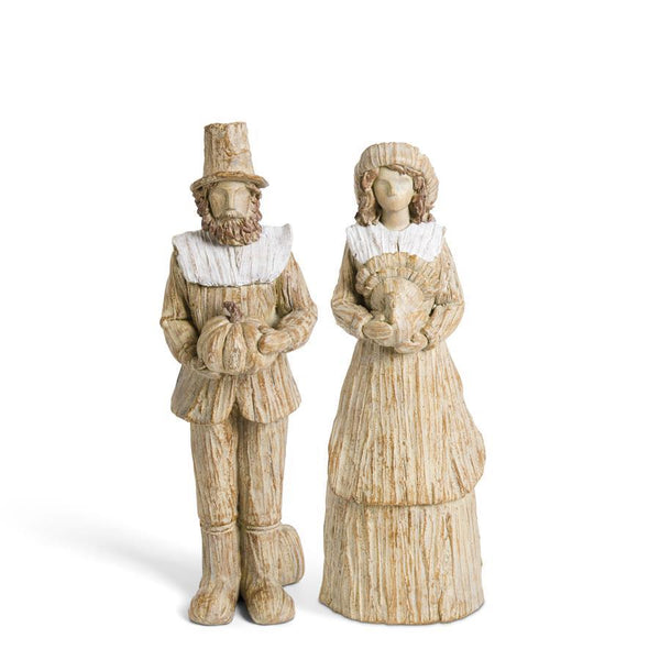 Tan & Cream Resin Pilgrim Couple