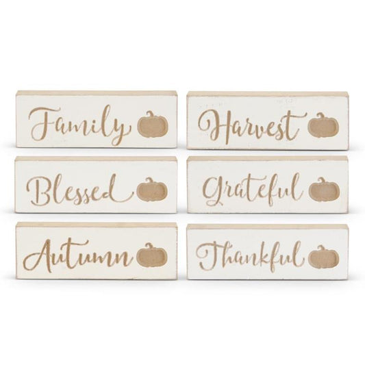 Engraved Wood Harvest Message Tablet (six styles to choose from)