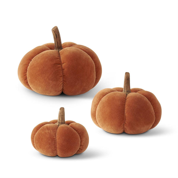 Rust Velvet Pumpkins (three sizes to choose from)