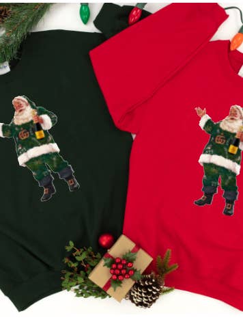 Champagne Santa Sweatshirt - RED