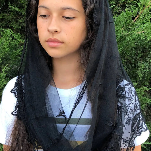St. Veronica Infinity Church Veil - Black