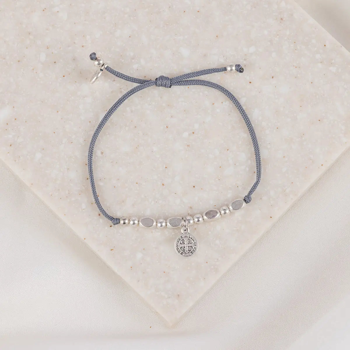 My Saint My Hero - The Little Saints - Saint Benedictine Bracelet (Silver/Grey)