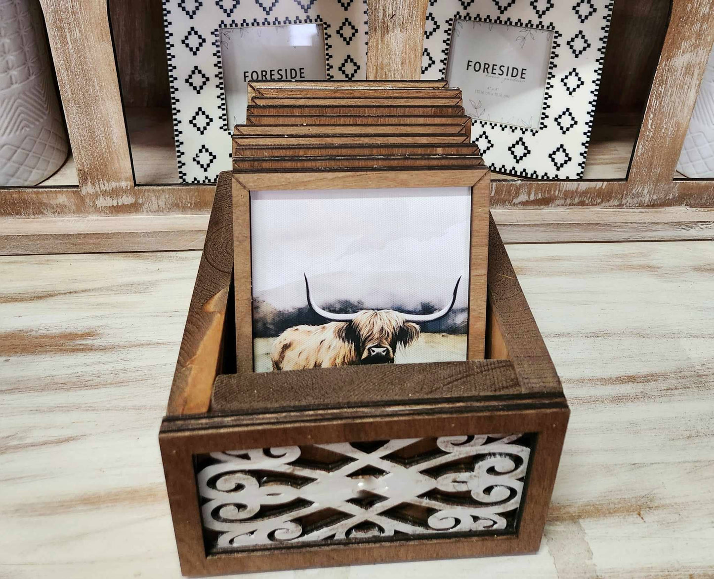 Retro Santa Framed Canvas Mini Art