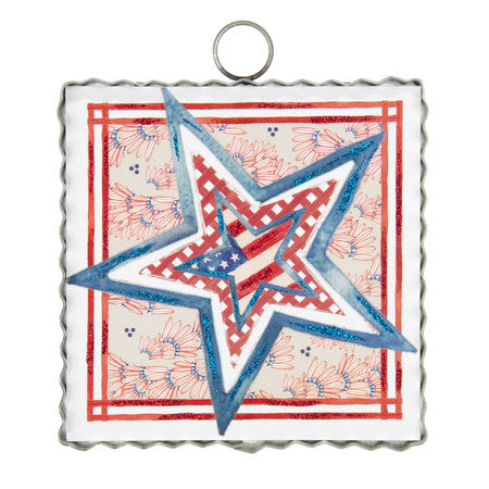 The Round Top Collection - Mini Patriotic Star In a Star Print