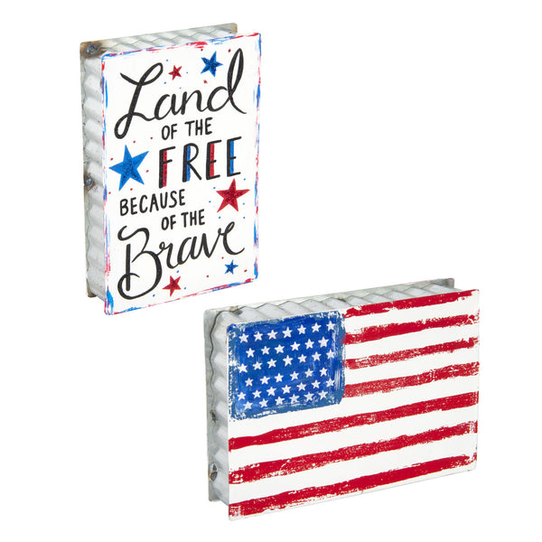The Round Top Collection - "Free & Brave" Flag Sitter