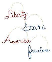 Bethany Lowe - Americana Glittered Word Ornaments (Four Styles to Choose From)