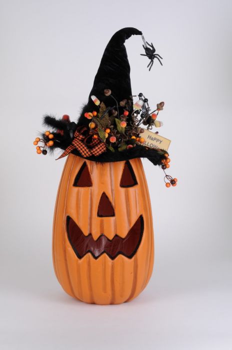 Karen Didion - Lighted Tall Fiber Optic Pumpkin