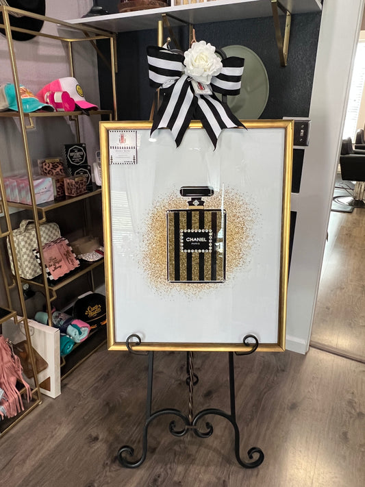 Visser - BLACK AND GOLD CHANEL STRIPPED W/CRYSTALS PICTURE