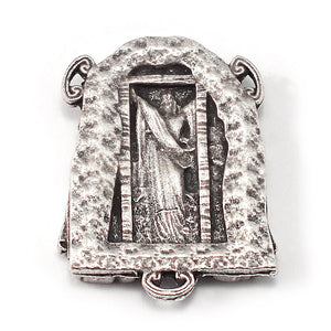 The Holy Mass Rosary with Oval Glass Black Beads by Ghirelli