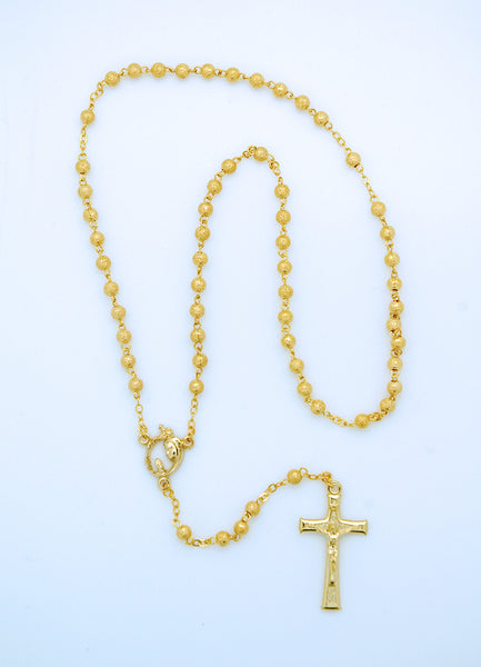 Gold Stardust Metal Rosary from Fatima