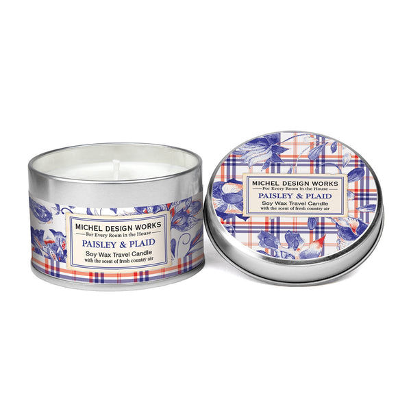 Michel Design Works - Paisley & Plaid Travel Candle