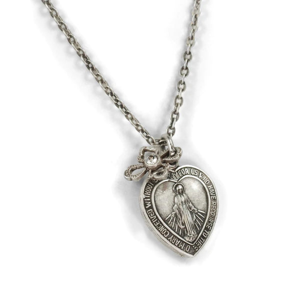 Lord's Prayer Pendant Necklace - Silver