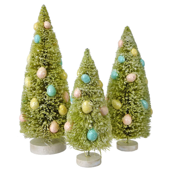 Bethany Lowe Spring Green Trees With Eggs Set of 3