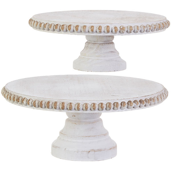 RAZ - DISTRESSED BEADED EDGE PEDESTAL (Large or Small)
