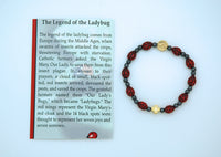 Italian Ladybug Bracelet on Elastic, Includes Story Card