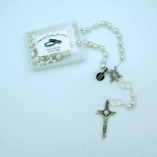 Glass Pearl Bride's Rosary from Fatima