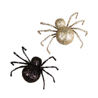 Bethany Lowe - Black & Gold Glittered Spider Set of 2
