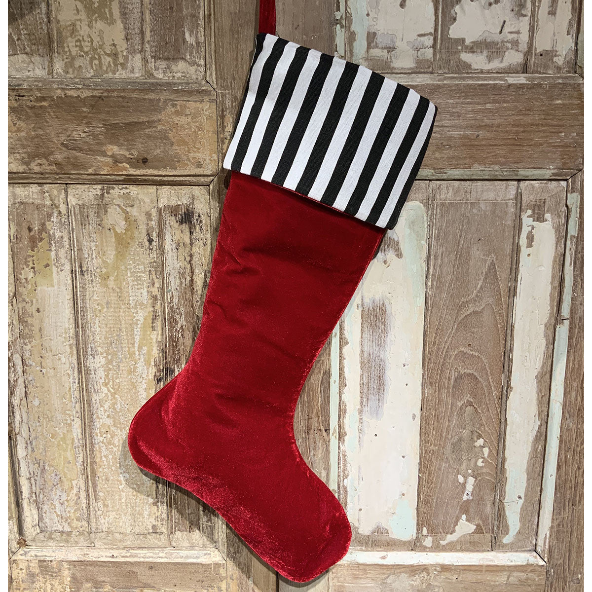 D. Stevens - Velvet Stripe Stocking with Cuff