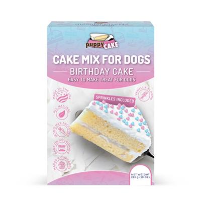 Puppy Cake Mix Birthday Cake with Sprinkles