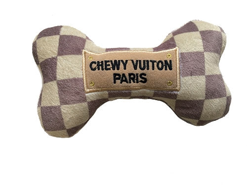 Chewy Vuiton Checker Bone Toy - Large