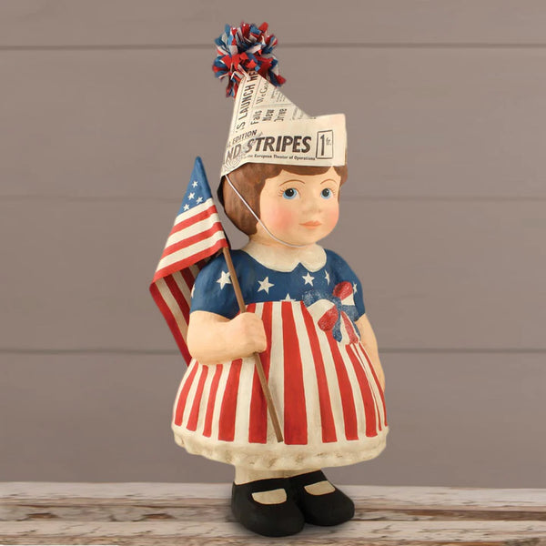 Bethany Lowe -  Betsy Large Paper Mache Patriotic Figurine