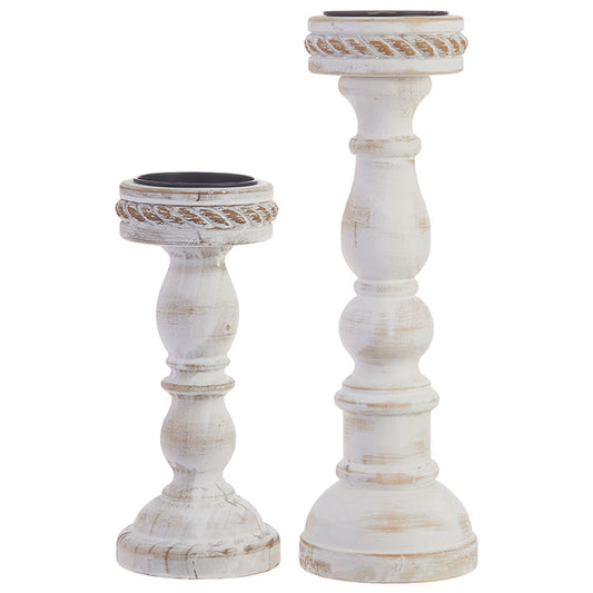 RAZ - 15.75" DISTRESSED CANDLE HOLDERS Set of 2